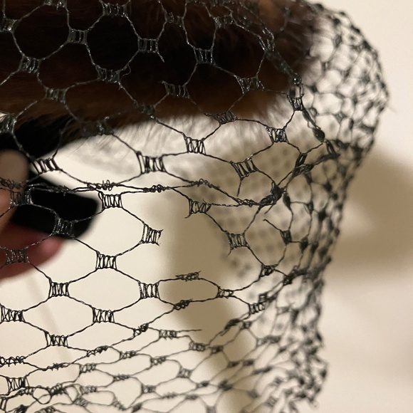 Mink Mahogany Brown Velvet Headband Hat with Blusher - Picture 4 of 6